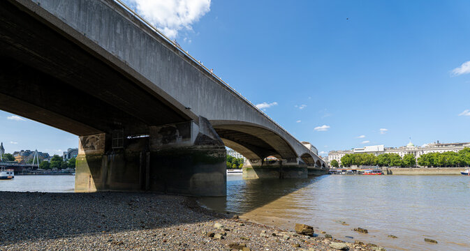 London Bridge with Beach and Foreshore on London South Bank