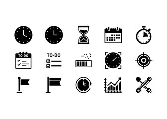 Collection of Business and Time Management Icons