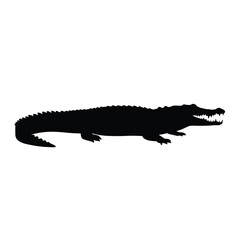 Black crocodile silhouette open mouth sharp teeth reptile