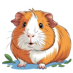 Adorable Guinea Pig Cartoon Illustration