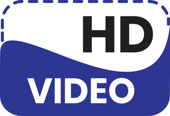 HD Video Logo – High Definition Streaming Icon in Blue and White