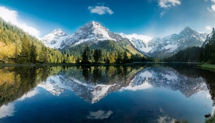 Fototapeta premium reflection on a mountain lake