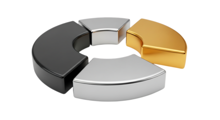 Pie chart diagram displaying business data and statistics for market analysis and financial planning with distinct segments