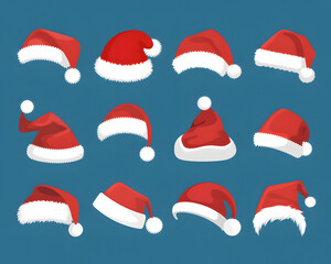 set of santa claus hats