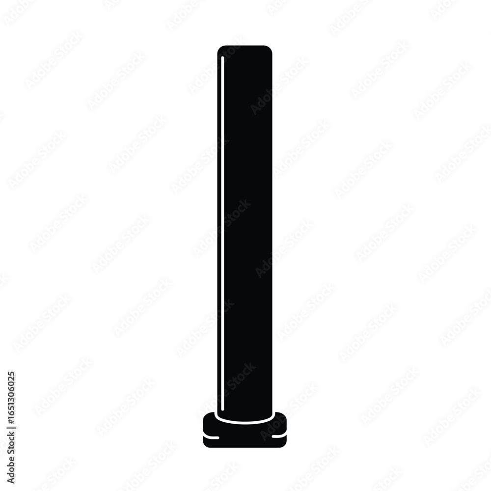Poster black pillar with rounded top and base column architecture