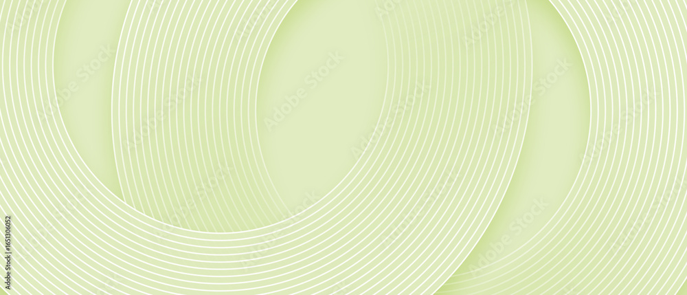 Poster green abstract background with geometric shapes. modern circle lines pattern
