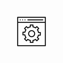 browser settings gear icon sign vector
