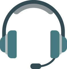 Modern teal over ear headphones with a flexible microphone boom for communication and audio listening