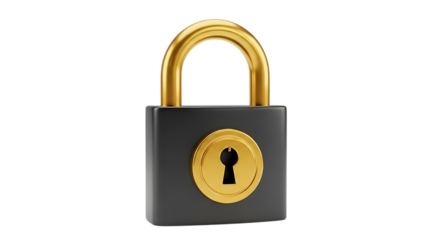 Secure Gold and Gray Padlock on Black Background Represents Data Protection and Cyber Security Measures