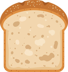 A single slice of freshly baked bread with a golden brown crust and visible airy crumb texture topped with sesame seeds
