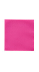 A single, perfectly flat sheet of vibrant fuchsia pink tissue paper with subtle textures, smooth and uncreased, on a transparent seamless studio background with bright, shadowless lighting, top-down