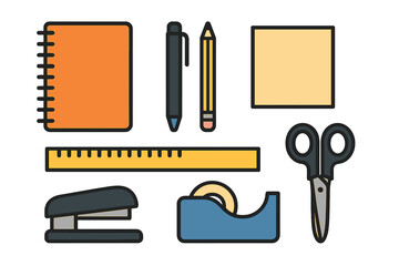 Stationery collection for office and school supplies