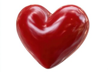 Fototapeta premium Shiny red heart shape isolated on white background