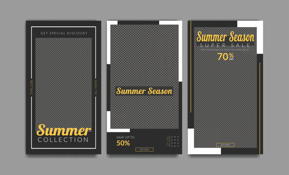social media post, story, reels and Shorts template for summer season products marketing and e-commerce, brand, event and sales promotion