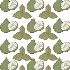 seamless pattern with green leaves