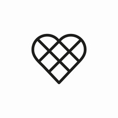 heart crosshatch grid icon sign vector