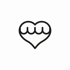 heart with waves icon sign vector