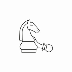 knight fallen pawn icon sign vector