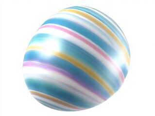 Obraz premium Colorful striped easter egg isolated on white background