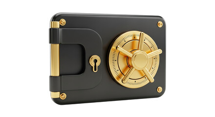 Stylish black and golden vault with combination lock for storing valuables and important documents providing security and peace of mind