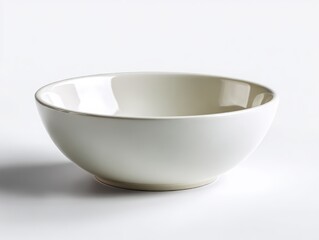 Simple white ceramic bowl isolated on white background