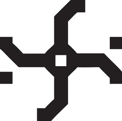 Geometric Cross Structure Tattoo Black Silhoutte Vector