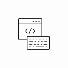 coding keyboard program icon sign vector