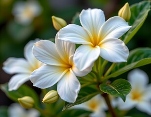 Obraz premium A close up view of a flowering plant with vibrant white flowers