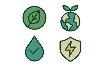 Nature symbols in a vector illustration for sustainability