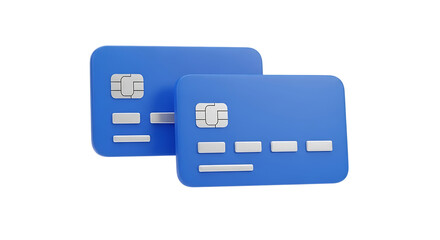 Two blue credit cards against a black background representing finance and digital payments emphasizing security and modern banking solutions