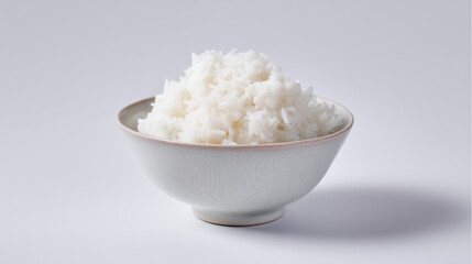 Bowl of fluffy white rice, ready to be enjoyed delicious and inviting food and meal