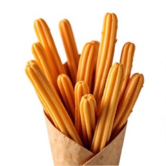 Golden churros stacked in a delightful cone