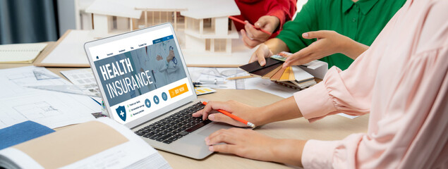 Health insurance web site brisk registration system for easy form filling