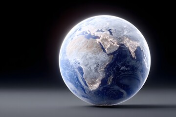 Fototapeta premium Detailed Earth Globe with Bright Cities in a Dark Space Background