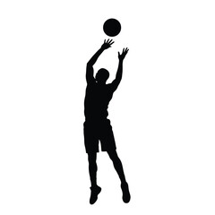 Basketball player jumping to shoot shooting
