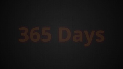 The calendar 365 th day of the month is red circled ,Calendar interface ,Day-1 .2 3 . . .30. Text icon on a black background. days countdown text background. icon calendar day, number 1.2.3. . .365