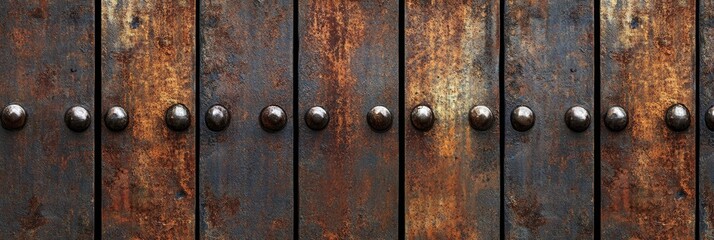 Fototapeta premium Rusted metal panels with rivets