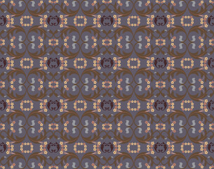 Traditional flowers ornament seamless pattern design.