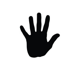 Black hand silhouette open palm fingers