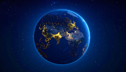Earth night time view