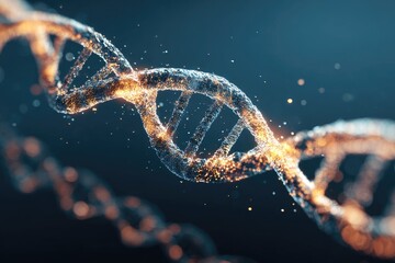 A digitally rendered double helix DNA strand