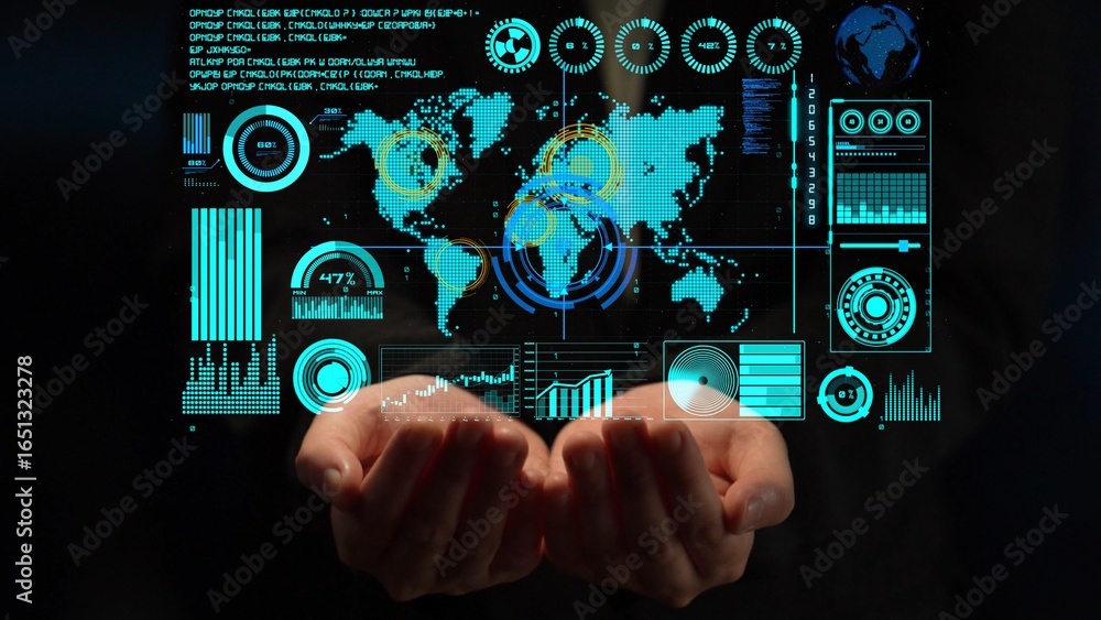 Poster connection network visualization showing global connection, network communication, digital connectio