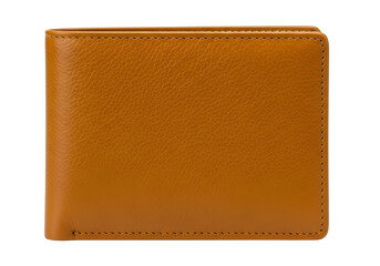 Elegant brown leather wallet with fine textured surface and stitched edges for men and women