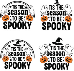 Tis the season to be spooky halloween t shirt design.