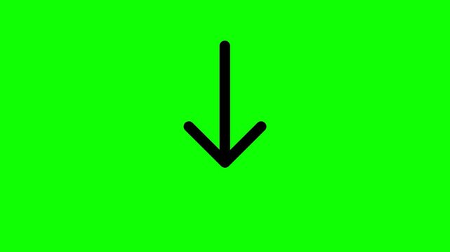 Arrow downward icon green screen video