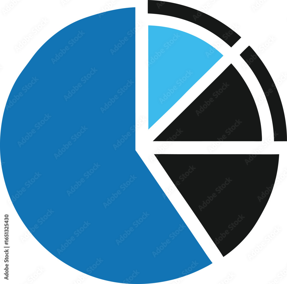 Aufkleber pie chart with segments representing data and proportions