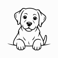 Cute Puppy Dog Icon – Adorable Pet Vector Illustration Isolated on White