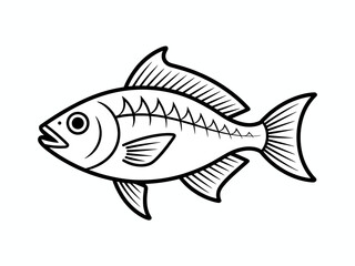 Fish Icon – Aquatic Animal Vector Illustration Isolated on White