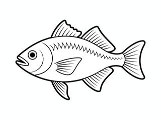 Fish Icon – Aquatic Animal Vector Illustration Isolated on White