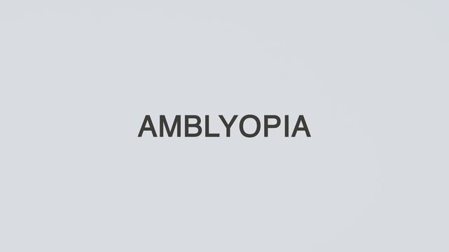 Amblyopia diagnosed with a hand holding a stethoscope on a white background, highlighting eye health, vision assessment, patient care, and clinical evaluation